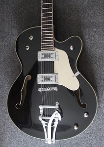 Guitarra Eléctrica de Cuerpo Hueco de 6 Cuerdas Weifang Rebon en Color Negro - Product Image 2