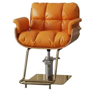 Black Padded Barber Chair Salon Styling Chair Swivel Salon Furniture with Side Support and Footrest - Product Image 6