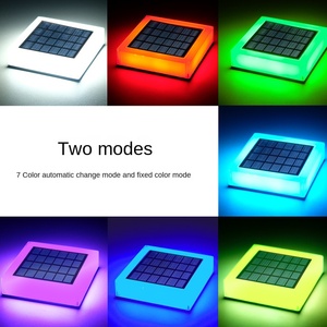 IP65 extérieur carré jardin Villa colonne porte pilier lampe changement de couleur avec Source de lumière LED E27 Base corps en verre - Product Image 2