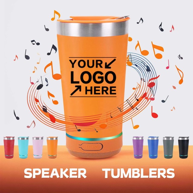 Custom LOGO Wholesale Speaker Tumbler Bulk BT Blue Tooth Cup With Speaker 16OZ 20OZ 40OZ Water Bottle