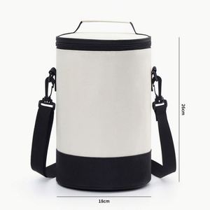 Round Large Capacity Insulated Waterproof Tote Lunch Bag Thickened Cylinder With Shoulder Strap for Travel Picnic Gift - Product Image 1