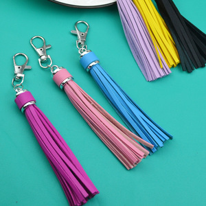Porte-clés en cuir PU de 15 cm, nouveau style, avec pompon et fermoir mousqueton, accessoire de sac - Product Image 6