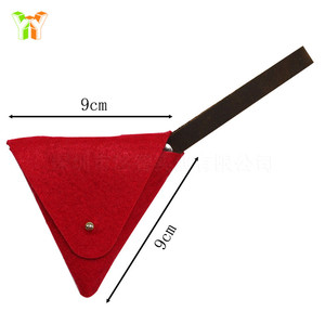 Felt triangular coin <b>purse</b>, candy-colored coin pouch, earphone bag, storage bag, Korean style small handbag. - Product Image 5