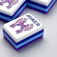 Tuiles de Mahjong de Luxe Portables en Acrylique, Quatre Couches, Motif Paon Violet, pour Atelier et Soirée de Mahjong Américain
