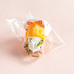 Simulated 3D cream cake model, <b>mini</b> four-sided bread dessert keychain, <b>backpack</b> decoration ornament - Product Image 3