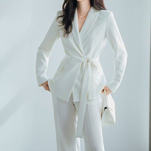 2024 New <strong>Women's</strong> Wear Asymmetric Design Lace-up Slim Fit Slim and Elegant <strong>Smart</strong> commuter Suit <strong>Jacket</strong> - Product Image 2