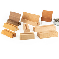 YUESHEN Support de cartes de visite en bois personnalisé en hêtre et noyer, base à fentes pour cartes, pièces usinées CNC
