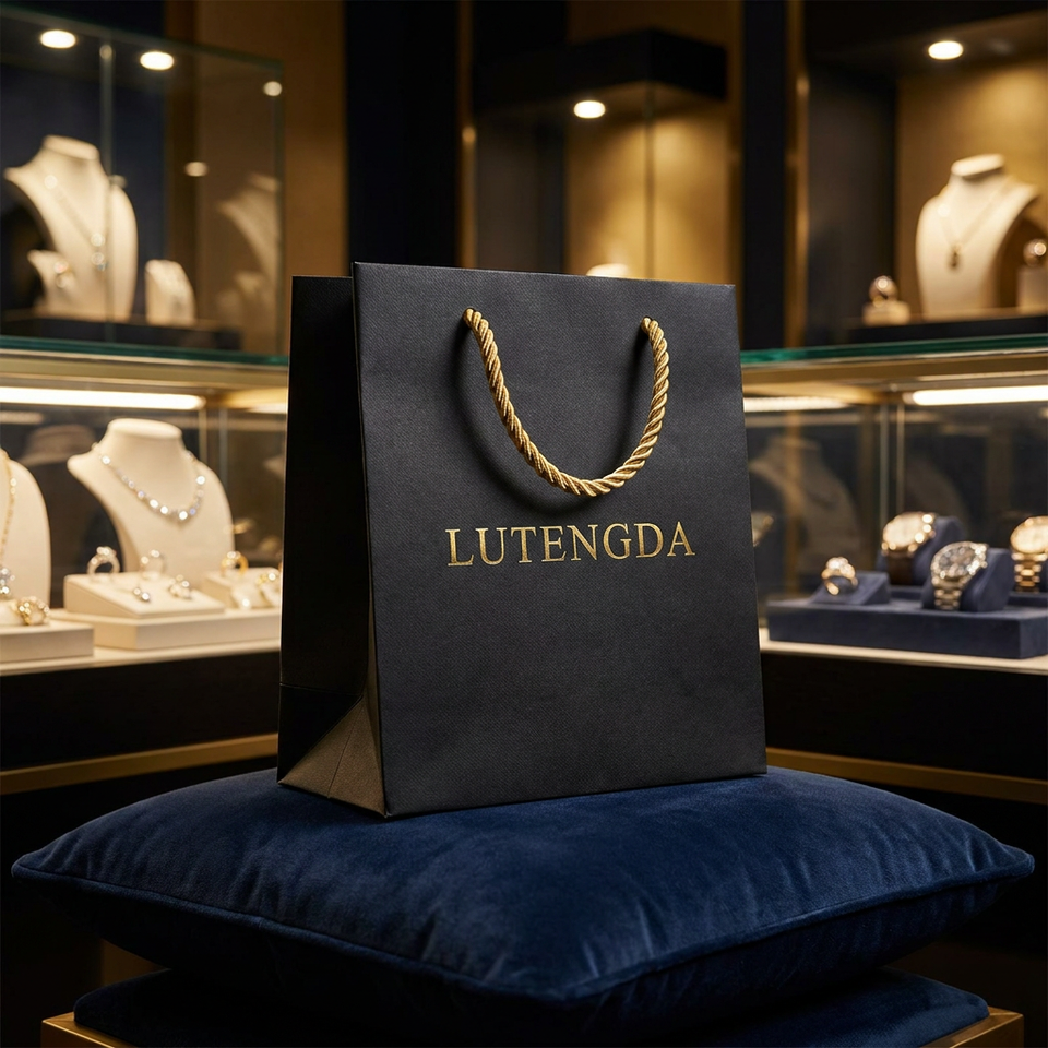 Luxury Custom Logo Paper Gift Bag Recycled Shopping Packaging for ...