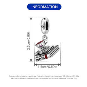 Colgante Casual con Diseño de Libro de Café, Original y de Alta Gama, Accesorios DIY para Pulseras, Venta al por Mayor de Accesorios para Mujer, Colgante para Pulsera - Product Image 5