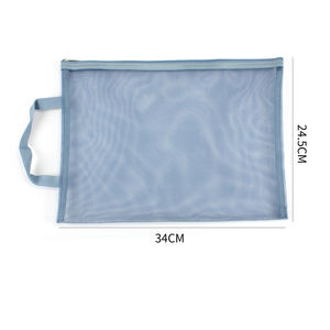 Personalizzabile A4 borsa portaspaia in rete di Nylon trasparente a doppio strato A5 custodia per documenti con cerniera e prodotti per il deposito della maniglia - Product Image 3