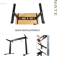 Bon marché, bureau debout ergonomique électrique facile à installer, cadre de bureau d'ordinateur de bureau debout à hauteur réglable, double moteur