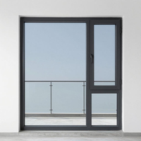 Ventana Abatible de Aluminio con Doble Acristalamiento, Aislamiento Acústico, Impermeable y con Rotura de Puente Térmico de Alta Calidad para Sala de Estar