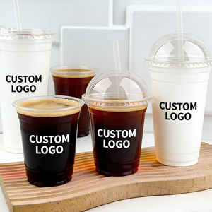 Vasos de Plástico Transparente para Café con Tapa y Pajita, Vasos Desechables para Postres de 12oz, Contenedor para Bebidas Frías de 90mm para Uso en Cafeterías - Product Image 1