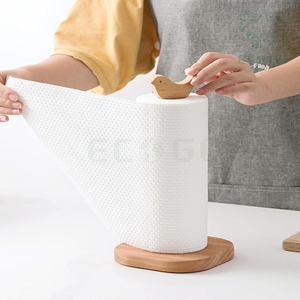 Countertop Wooden Desktop Organizer Tissue Stand Rolling Paper <b>Storage</b> Holders Racks with Bird Building Blocks - Product Image 2