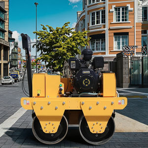 เครื่องยนต์ฮอนด้าขับเคลื่อน<span class=keywords><strong>1</strong></span>ตันลูกกลิ้งถนนลูกกลิ้งคู่อัดมินิพร้อมลูกกลิ้งกลองคู่ - Product Image 1