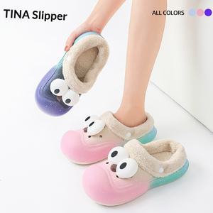 Chaussures Croc Femme Automne Hiver à <span class=keywords><strong>Semelle</strong></span> Épaisse Antidérapante, Motif Dessin Animé, en Peluche et Fourrure, Chaudes et Tendance, pour la Maison - Product Image 3