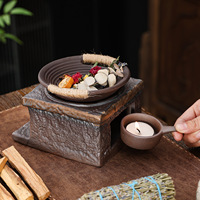 Brûleur d'aromathérapie en céramique résistant à la chaleur, style vintage, chauffe-thé, diffuseur d'huiles essentielles, pour la maison et le bureau