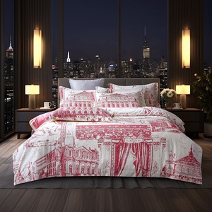 Hot Bán 100S Bông 4 Miếng Bộ Đồ Giường Đặt Sang Trọng Thiết Kế-F In Kỹ Thuật Số Duvet Bìa Tấm Ga Giường Gối Tấm Bộ - Product Image 6