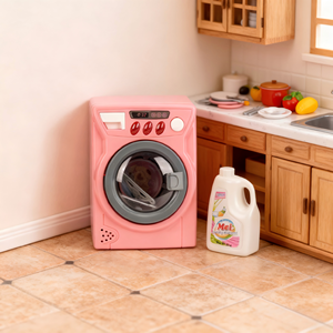 Розовая детская мини-стиральная машина для ролевых игр, имитация бытовой техники, игрушка для сюжетно-ролевых игр - Product Image 4