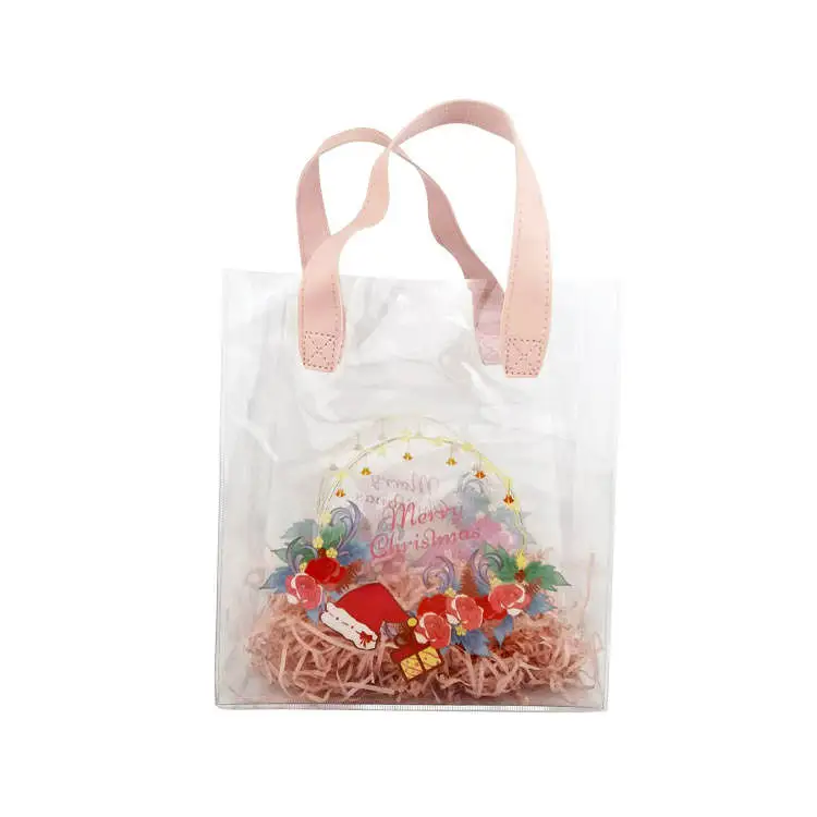 Подарочная ПВХ прозрачная сумка Рождественская Подарочная сумка для фестиваля