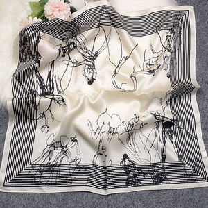 ผ้าพันคอไหมชีฟองสั่งทำพิเศษ ขนาด 68x68 ซม. พิมพ์ลายตามสั่ง ผ้าพันคอสี่เหลี่ยมสำหรับผู้หญิง เครื่องประดับแฟชั่น - Product Image 1