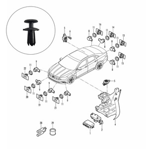 Clip de fixation en nylon pour pare-chocs Volkswagen Audi, référence N90536901, pour fixation de pare-chocs. - Product Image 4