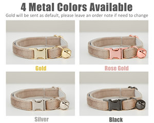 Collar de Terciopelo Suave para Perros y Gatos, Diseño Bonito, Ajustable, de Lujo, con Cascabeles - Product Image 6