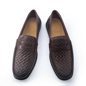 Nuevos <span class=keywords><strong>Mocasines</strong></span> Cómodos de Caña Alta, Tejidos, de Cuero Vacuno Marrón Aceitado, Genuinos, para Bodas, Formales, de Moda, de Marca, de Corte Bajo, para Conducir, para <span class=keywords><strong>Hombre</strong></span> - Product Image 2