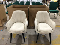 Chaises modernes rembourrées de style nordique, dorées et noires, de luxe, à dossier haut, en velours, pour restaurant et salle à manger