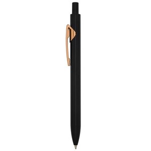 Bolígrafo Personalizado en Negro Satinado y Oro Rosa Pulido, Elegante Bolígrafo Deportivo de Metal con Pluma, Bolígrafo Promocional - Product Image 2