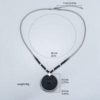 Pendentif énergétique bio-scalaire à ions négatifs en pierre de lave volcanique noire naturelle, nouvelle technologie de soulagement du stress et de guérison Energinox