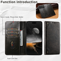 Étui portefeuille magnétique SUTENI en similicuir avec support pour iPhone 18 Pro Max, 17, 16 Plus, 15 Pro, 14, 13, 12