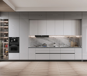 Europe Standard Solid Wood Professional High Gloss Cabinets Made in China Lacquer Wooden Kitchen Furniture Cabinet - Product Image 6