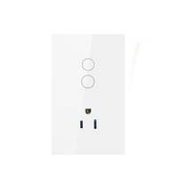 Interrupteur intelligent US Zigbee, application Smart Life, Alexa, interrupteur en verre 1/2/3 voies + prise 110v 240v Alexa