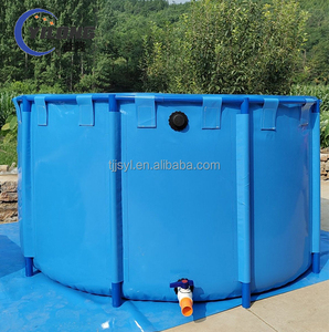 Réservoir d'étang d'eau pliable circulaire en PVC enduit de bâche extérieure Réservoir d'élevage de poissons koi à cylindre de <span class=keywords><strong>1000</strong></span> <span class=keywords><strong>litres</strong></span> - Product Image 4