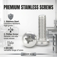 Vis à tête fraisée Phillips M3 M4 M5 M6 M8 en acier inoxydable/acier au carbone, qualité industrielle, finition naturelle