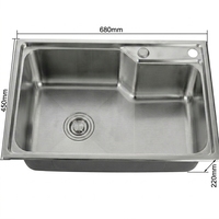 Évier de cuisine en acier inoxydable 304 à surface brossée, grand bac unique, résistant aux rayures, personnalisable, en promotion