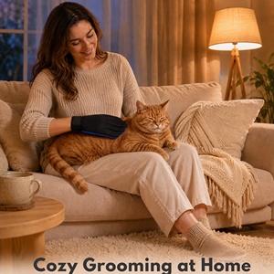 Gant innovant et respirant pour le démêlage des poils d'animaux, adapté aux poils longs et courts, avec sangle réglable pour un toilettage et un massage doux - Product Image 5