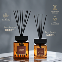 Diffuseur de parfum d'ambiance grande capacité 500ml 1000ml avec bâtonnets en rotin, emballage personnalisé, bouteille de parfum sur mesure, marque privée, OEM