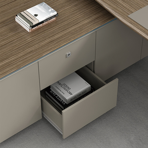 Meubles de bureau, table moderne en MFC, bureau de direction en forme de L, mobilier de bureau pour PDG et cadres - Product Image 5
