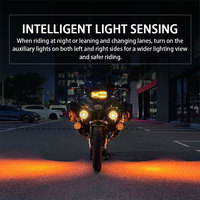 Feu avant auxiliaire de moto JPAD, 9 LED, projecteur haute luminosité, halo 6 couleurs, alliage d'aluminium, 200W, étanche IPX8