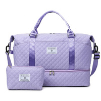 Sac à bagages de voyage léger pour femmes sac de voyage à bandoulière avec compartiment à chaussures grande capacité sac de rangement sac de Fitness