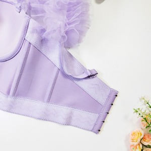 BL22 Soft Mesh Fabric Crystal <strong>Diamante</strong> Bustier <strong>Bras</strong> for Women Flouncing Tulle <strong>Straps</strong> Rhinestone Corset Tops - Product Image 6