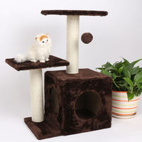 Arbre à chat classique écologique EUR PET de 70 cm de haut, grande maison pour chat, griffoir en fausse fourrure, tour en bois, sisal et carton