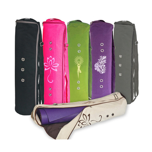 Eco amigable personalizado grande lona de algodón duradera estera de <span class=keywords><strong>Yoga</strong></span> de Honda compañías bolso de la cremallera - Product Image 1
