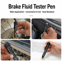 Stylo testeur de liquide de frein de voiture, indicateur de teneur en eau LED avec sondes métalliques argentées pour vérification du liquide de frein automobile