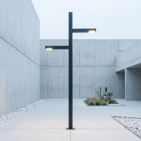 Lampe de jardin solaire moderne à LED en aluminium, étanche IP65, éclairage paysager extérieur, lampadaire architectural, lampadaire de poteau