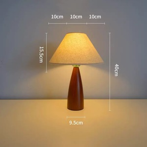Lámpara de Mesa Retro de Madera Maciza, Base para Bombilla LED E27, Control de Interruptor, Iluminación Ambiental Decorativa para Dormitorio y Sala de Estar - Product Image 4
