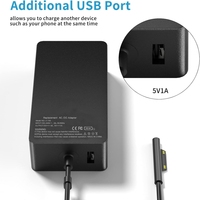 Nouvel adaptateur pour ordinateur portable 65W pour Microsoft Surface Pro 10/9/8/7/6/5/4/3/X pour Windows Surface Laptop 6/5/4/3/2/1 pour Surface Go 3/2/1