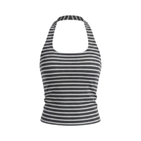 Débardeur court en maille 2-en-1 pour femme, style rétro, col licou, color block, respirant, léger, anti-transpiration, extensible dans les quatre sens, avec coutures, pour le yoga